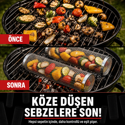 MangalSepet™ 360° Döner Izgara Sepeti