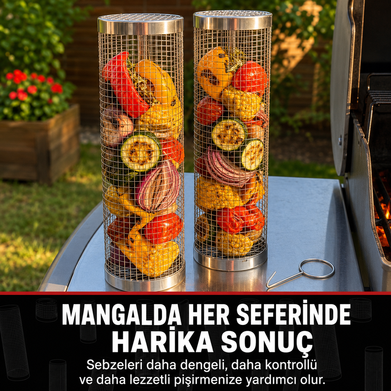 MangalSepet™ 360° Döner Izgara Sepeti